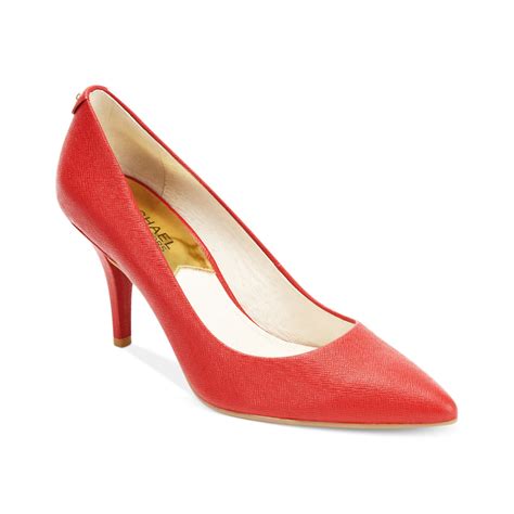 michael kors shoes heels red black|Michael Kors closed toe pumps.